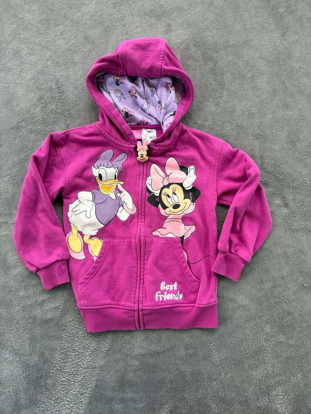 Disney Junior Minnie Mouse Daisy Duck Zip-Up Hoodie Size 6